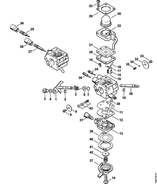 Carburetor C1Q-S173, C1Q-S130 (19.2009), (04.2012) Clearing saws (FS) FS 310 Stihl