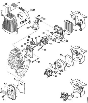 Muffler, Air filter Clearing saws (FS) FS 310 Stihl