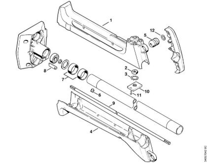 Drive tube assembly, Clutch housing    19 317 784 (17.89) Clearing saws (FS) FS 360 Stihl