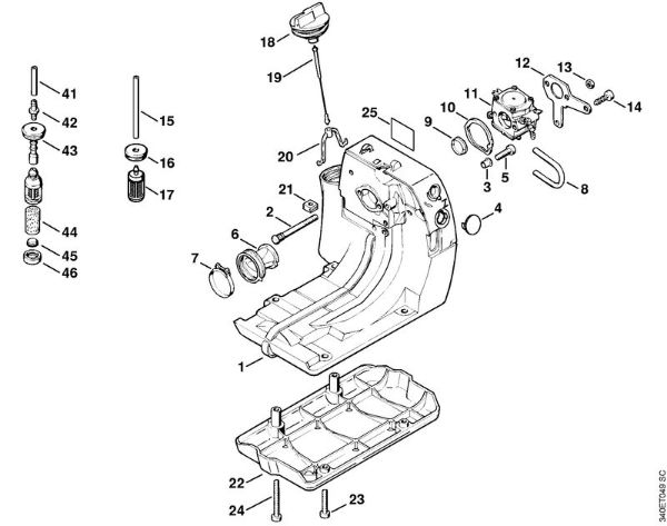 Tank housing Clearing saws (FS) FS 360 Stihl