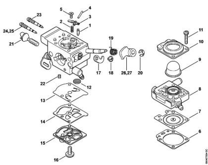 Carburetor WTF-10, WTF-11, WTF-5, WTF-6 Clearing saws (FS) FS 360 C-E Stihl