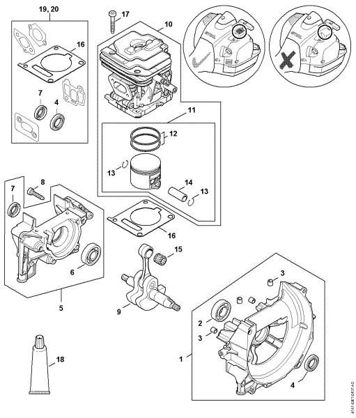 Picture of Crankcase, Cylinder FS 410, 410 C FS 410 C-EM K