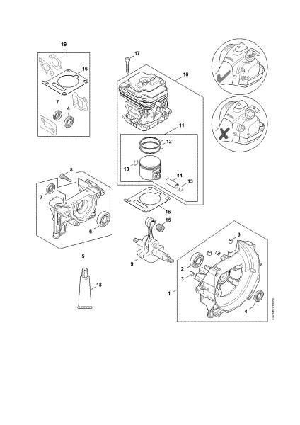 Picture of Crankcase, Cylinder FS 460 C-EM KW