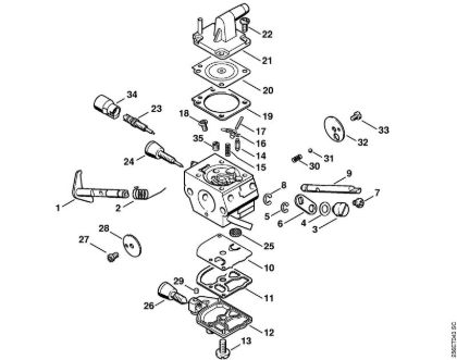 Carburetor C1Q-S113 (23.2007) Clearing saws (FS) FS 480-KW Stihl