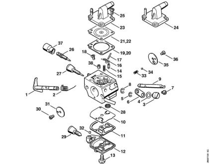 Carburetor C1Q-S156, C1Q-S117 Clearing saws (FS) FS 480-KW Stihl