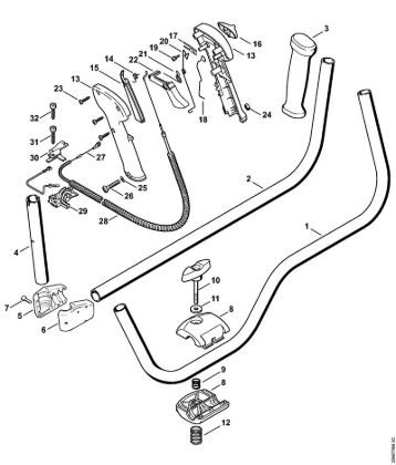 Handlebar, Control handle Clearing saws (FS) FS 480-KW Stihl