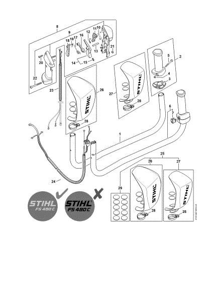 Picture of Handlebar, Control handle FS 490 C-EM KW