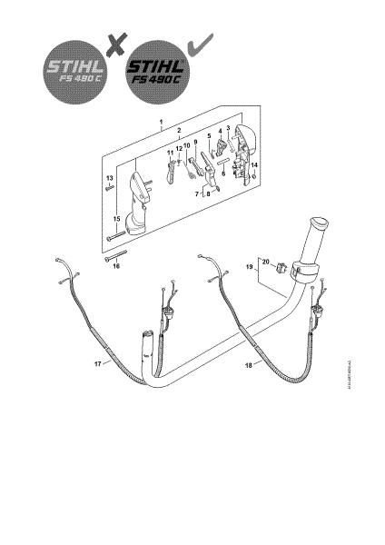 Picture of Handlebar, Control handle FS 490 C-EM W, FS 490 C-EM KW FS 490 C-EM W