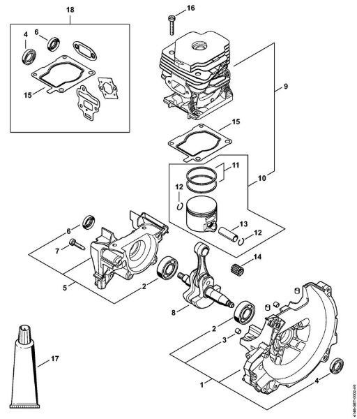 Crankcase, Cylinder Clearing saws (FS) FS 491 C-EM L Stihl