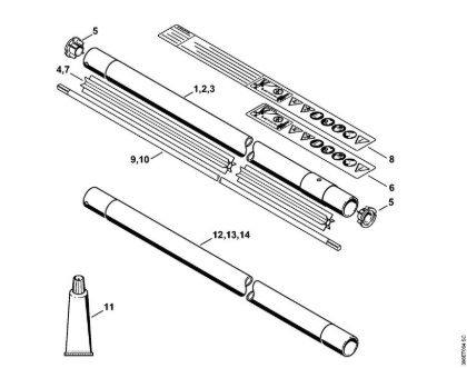Drive tube assembly Clearing saws (FS) FS 500 Stihl