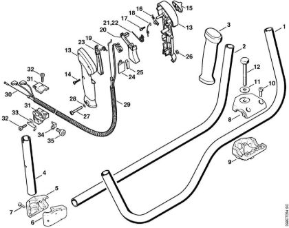 Handlebar, Control handle Clearing saws (FS) FS 500 Stihl