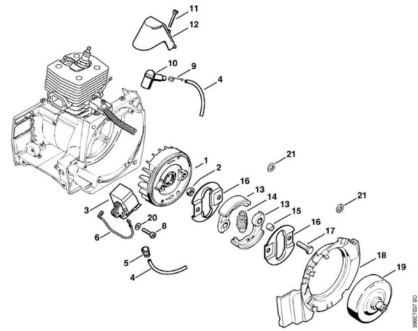 Ignition system, Clutch Clearing saws (FS) FS 500 Stihl
