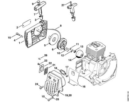 Rewind starter, Muffler Clearing saws (FS) FS 550 Stihl