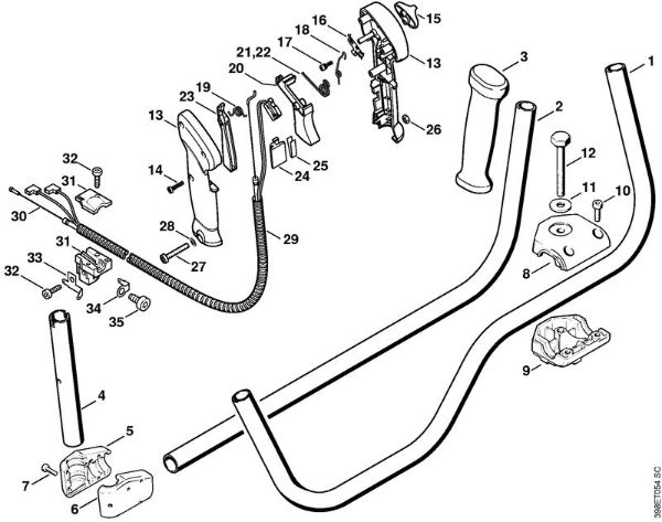Handlebar, Control handle Clearing saws (FS) FS 550-L Stihl