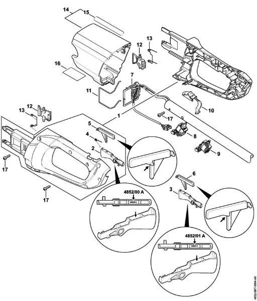 Handle housing, Cover Cordless trimmers (FSA) FSA 85 Stihl