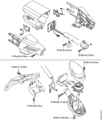 Tightening torques Cordless trimmers (FSA) FSA 90 R Stihl