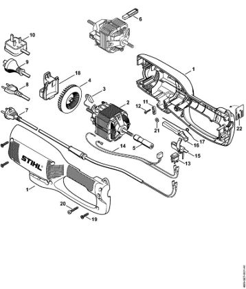 Housing, Electric motor Electric trimmers (FE, FSE) FSE 71 Stihl
