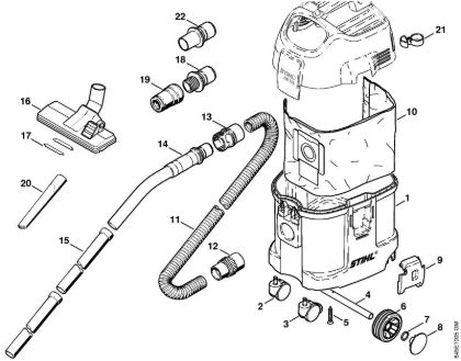 Container, Tools Vacuum cleaners (SE) SE 121 Stihl