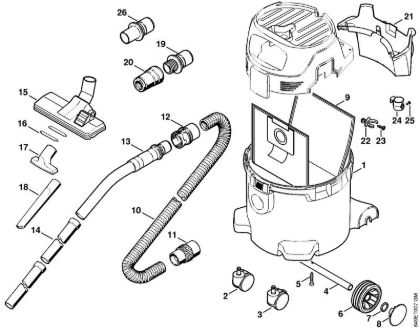 Container, Tools Vacuum cleaners (SE) SE 122 Stihl