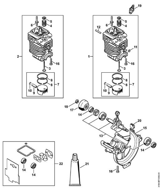 Cylinder, Engine pan FC 100, FC 110 FC 100 brand Stihl
