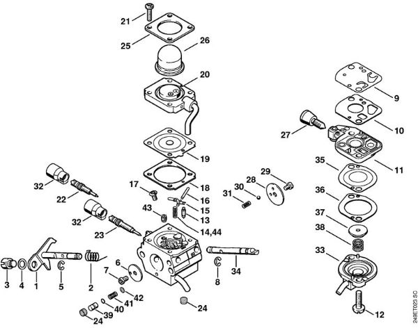 Carburetor C1Q-S72    2 60 176 729 (03.2003) FC 100, FC 110 FC 110 brand Stihl