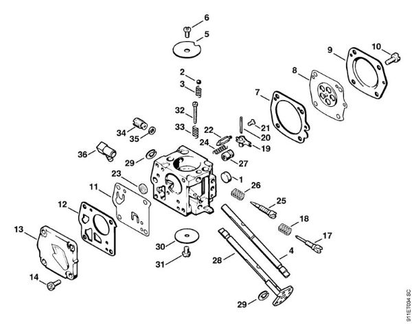 Carburetor HS-271 P 835, P 840 P 835 brand Stihl