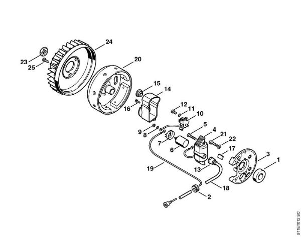 Ignition system    3 40 639 124 P 835, P 840 P 835 brand Stihl