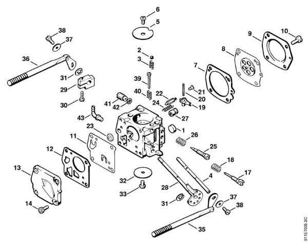 Carburetor HS-268    3 40 674 740 P 835, P 840 P 840 brand Stihl