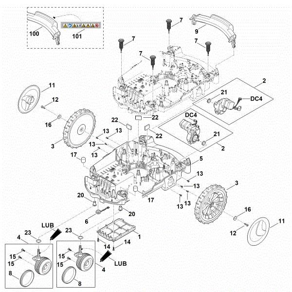 Picture of C - Lower housing, chassis RMI 632.0 C