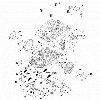 Picture of C - Lower housing, chassis RMI 632.1 C
