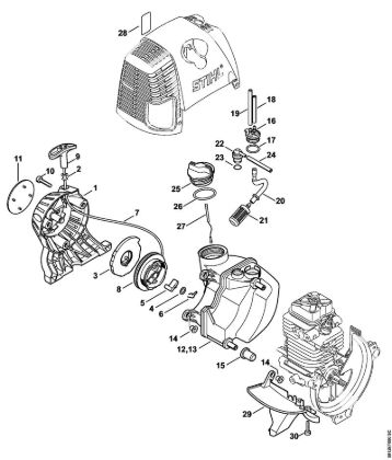 Rewind starter, Fuel tank BT 130 BT 130-Z brand Stihl