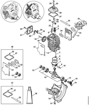 Engine à˜ 43 mm BT 131 BT 131 brand Stihl