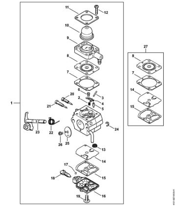 Carburetor 4151/00 BT 230 BT 230 brand Stihl