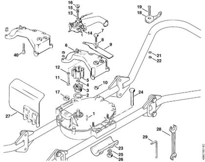 08 S - assembly Coupler link, Control lever BT 308 BT 308 brand Stihl