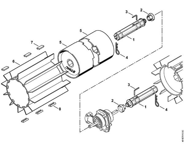 Sweeper drum assembly KW-MM MultiTools (-MM) KW-MM brand Stihl