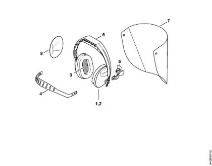 Face shield - earmuff set window long -0232 Face shields and ear defenders Face shield/earmuff set, window, long brand Stihl