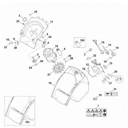 Picture of C - Housing, Electric motor GE 355