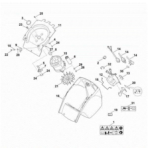 Picture of C - Housing, Electric motor GE 355.1