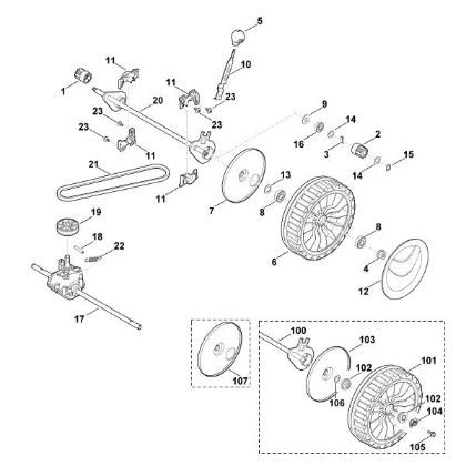 Picture of D - Front axle, gear box MB 2 RT