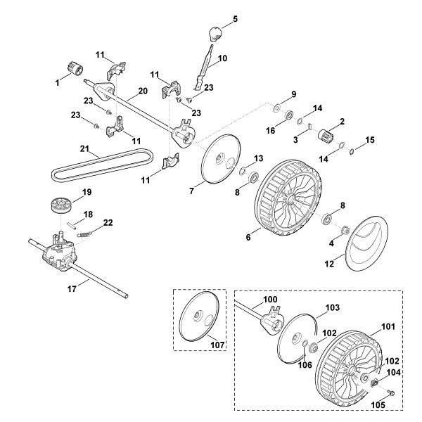 Picture of D - Front axle, gear box MB 2 RT
