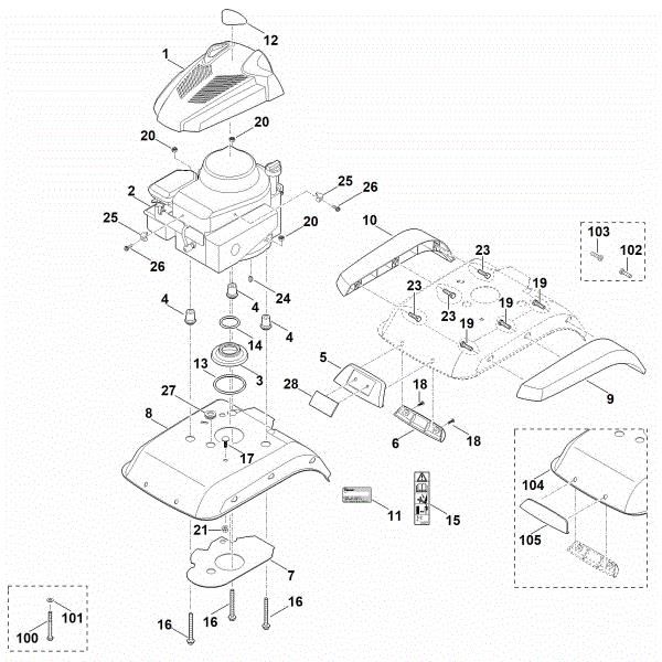 Picture of C - Motor/engine cover HB 445.0