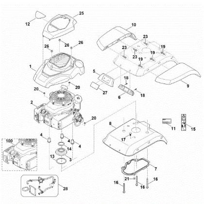 Picture of C - Motor/engine cover HB 560.1