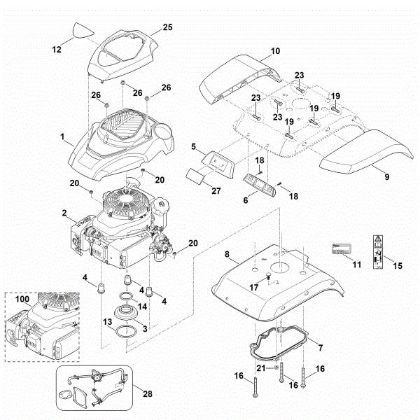 Picture of C - Motor/engine cover HB 585.1