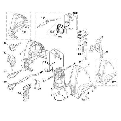 Picture of A - Housing, Electric motor HE 600