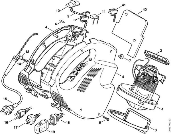 Fan motor ES 40 ES 40 brand Stihl
