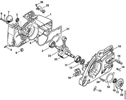 Crankcase, Crankshaft GS 461 GS 461 brand Stihl