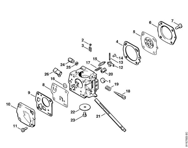 Carburetor HS-271    3 40 725 601 P 835, P 840 P 840 brand Stihl