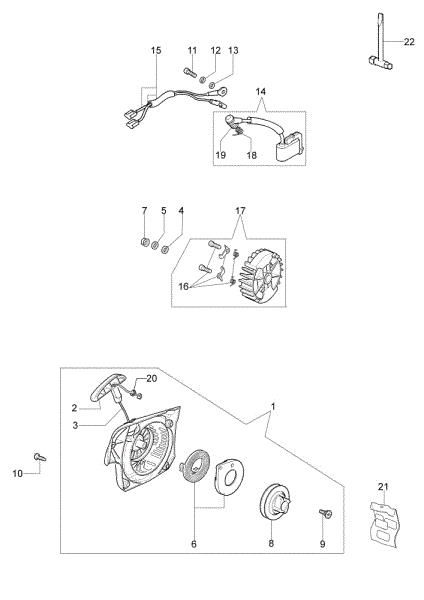 Starter assy GS 44 (Euro 0) Chainsaw