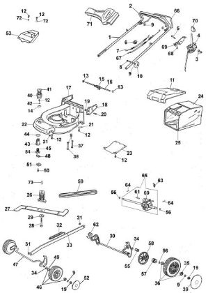 Complete illustrated parts list MAX 48 TBG Lawnmower