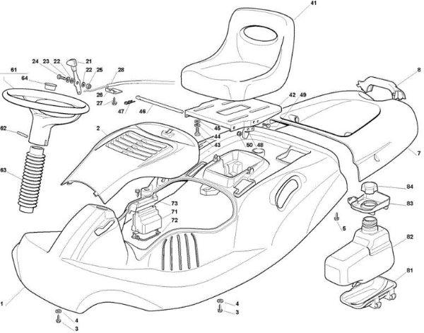 Body OM 63C/6,5V Cat.2010 Garden tractor